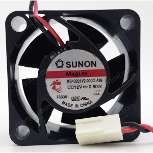SUNON HA40201V4-000C-999 MB40201V2-000C-A99 12V 0.6W 2 wires Cooling Fan