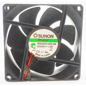 Sunon ME80252V3-0000-A99 24V 1.2W 2wires Cooling Fan 