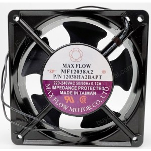 MAX FLOW MF12038A2 220/240V 0.12A 2 wires Cooling Fan