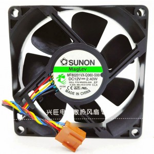 SUNON MF80201VX-Q060-S99 12V 2.40W 4wires Cooling Fan