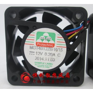 MAGIC MGT4012ZB-W15 12V 0.20A 4wires Cooling Fan