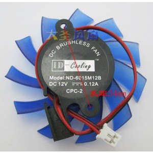 ID-cooling ND-6015M12B 12V 0.12A 2wires Cooling Fan