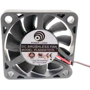 POWER LOGIC PLA04007S12L 12V 0.20A 2wires Cooling Fan