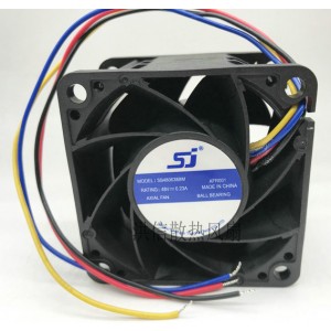 SJ SB480638BM 48V 0.23A 4wires Cooling Fan 