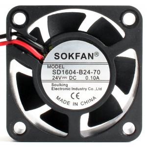 SOKFAN SD1604-B24-70 SD1604B2470 24V 0.10A 2wires Cooling Fan 