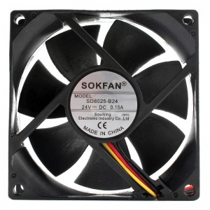 SOKFAN SD8025-B24 24V 0.15A 3wires Cooling Fan