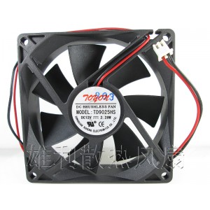 TONON TD9025HS 12V 2.28W 0.17A 2wires cooling fan